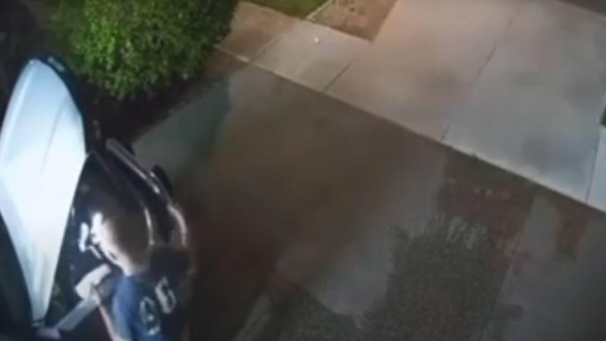 CCTV footage captures the moment a neighbour hears an explosion. Picture via @onlyrebz