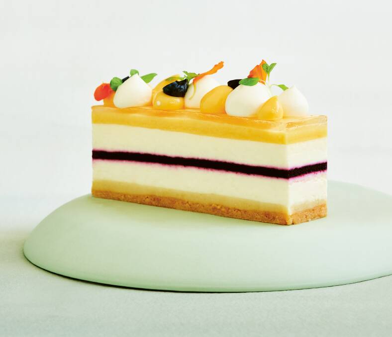 Sure to impress: Reynold Poernomo's passion berry cheesecake slice.
