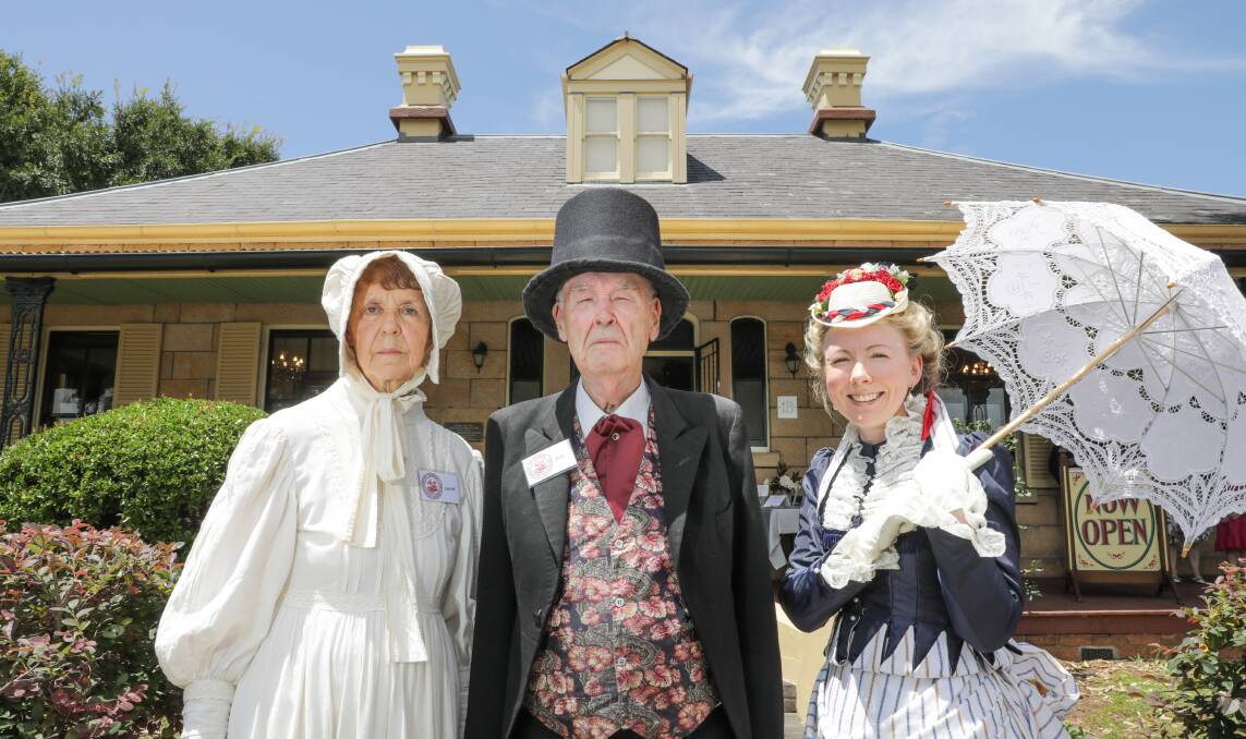 St George Historical Society members Laurel and Bob Horton with Kristy Archerr at historic Lydham Hall which will host a morning tea as part of the Australian Heritage Festival. Picture: John Veage