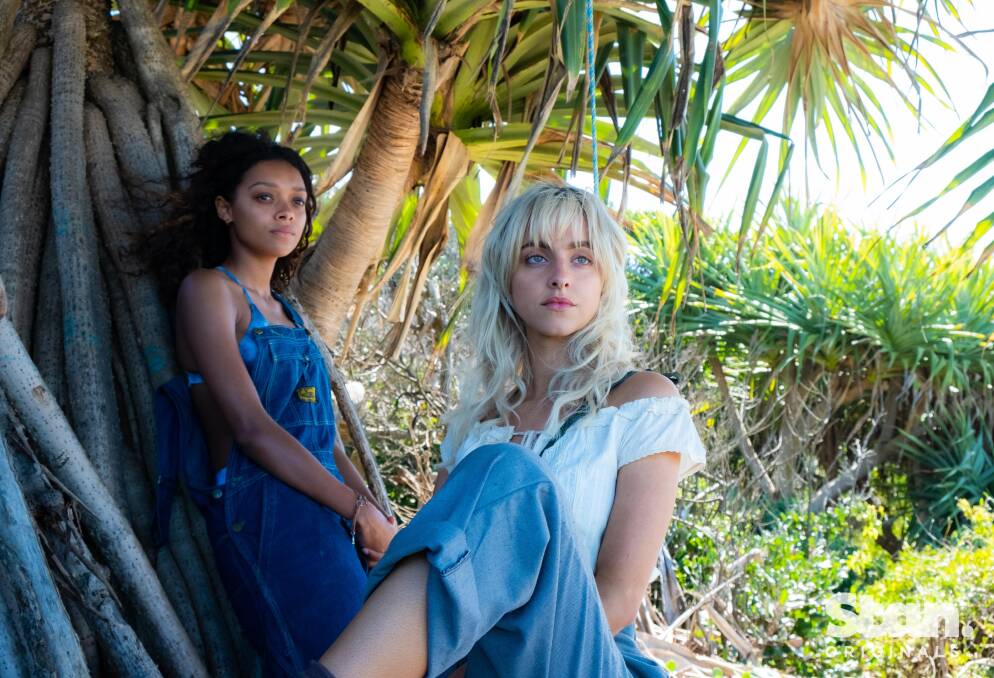 BROKEN PARADISE: Sophie Wilde as Scout and BeBe Bettencourt as Hedwig in new Australian drama Eden, which was filmed in the Northern Rivers region of NSW.