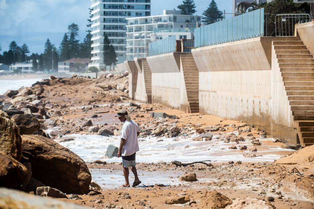 IMPOSING SOLUTION: There are environmental and safety concerns about the sea wall project on the Northern Beaches, and many feel the structure is unsightly. Photo: Ian Bird Photography.