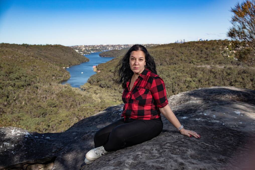 SURVIVAL MODE: Rachael Jackson at Bluff point, Frenchs Forest. Picture: Julian Andrews
