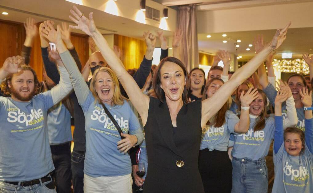 WINNER: Independent Dr Sophie Scamps after she declared her win in the seat of Mackellar. Picture: Chris Barlow