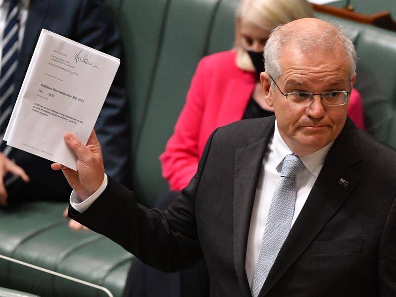 Scott Morrison maintains nothing in the religious discrimination bill would impact on gay students.