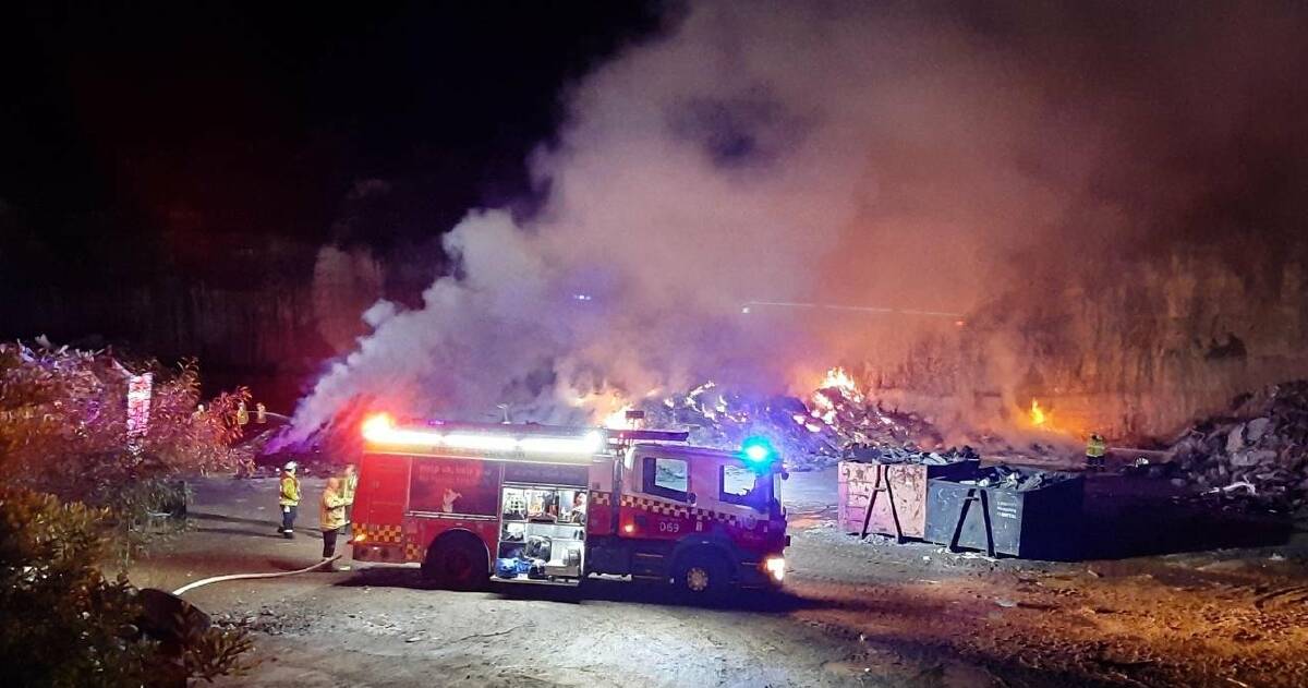 BLAZE: Firefighters were called to a large rubbish fire in Belrose just after 4am on Thursday. Picture: Fire and Rescue NSW Forestville