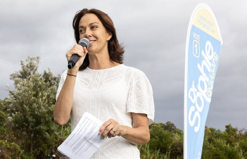 ELECTION: Mackellar's Independent candidate Dr Sophie Scamps at Saturday's rally urging people to vote Independent at the upcoming federal election. Picture: Supplied