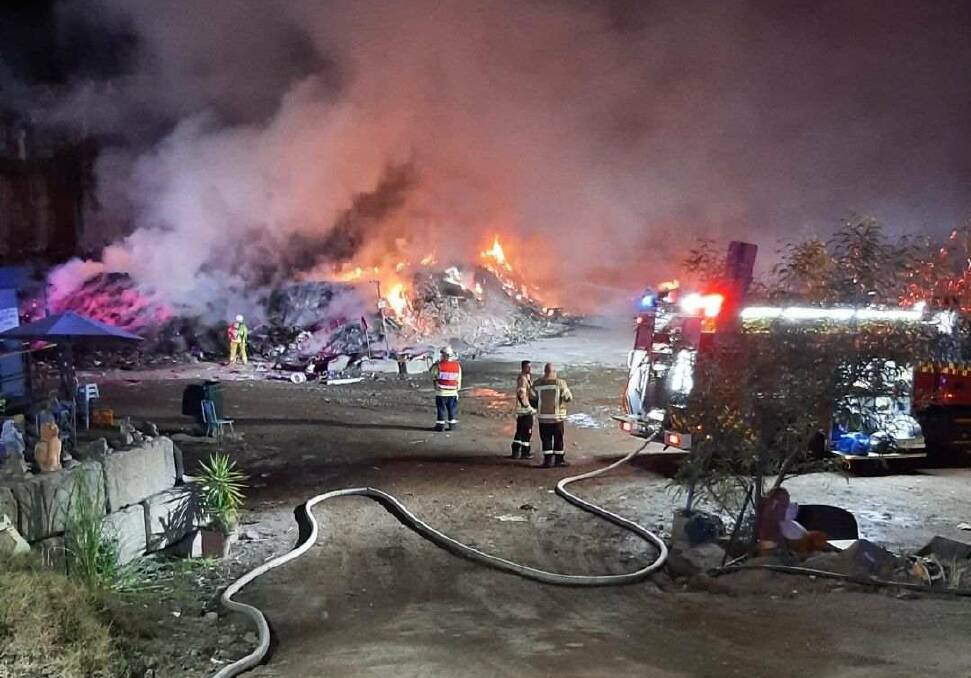 PHOTO GALLERY: Firefighters were called to a large rubbish fire in Belrose just after 4am on Thursday. Pictures: Fire and Rescue NSW Forestville, Belrose RFS Brigade