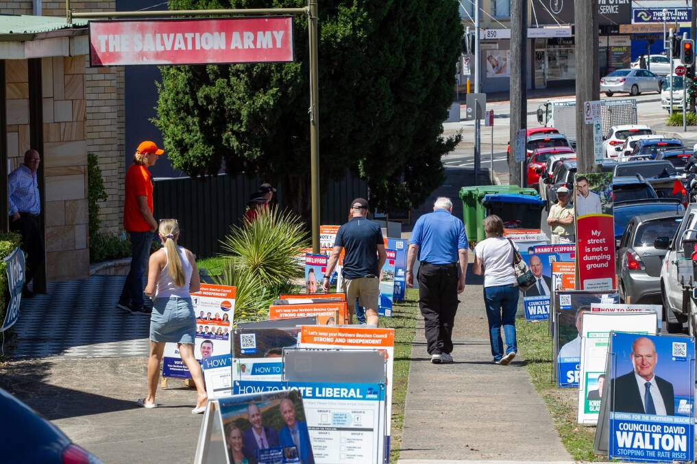 VOTING EARLY: The seven pre-poll location in the northern beaches have been busy ahead of the election on Saturday, December 4. Picture: Geoff Jones
