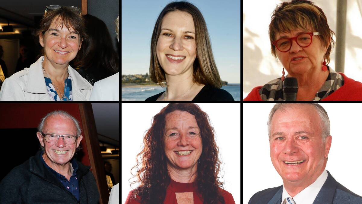(clockwise from top left) councillors Roslyn Harrison, Natalie Warren, Penny Philpott, Pat Daley, Kylie Ferguson and Ian White.