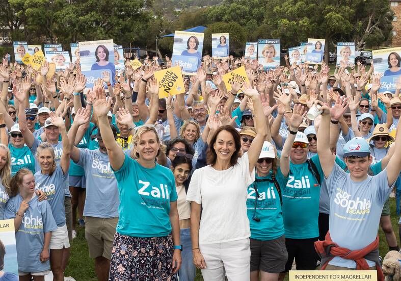 ELECTION: Independent Warringah MP Zali Steggall and Independent candidate for Mackellar Dr Sophie Scamps at Saturday's rally. Picture: Supplied