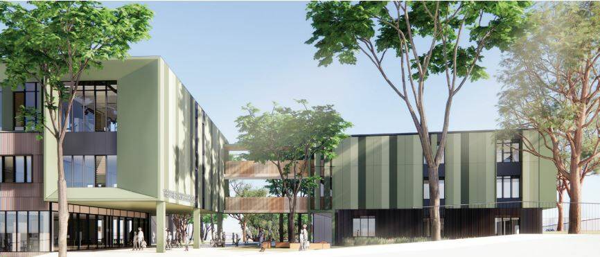 NEW LOCATION: Artist's impressions of the proposed design for The Forest High School. Images: School Infrastructure 