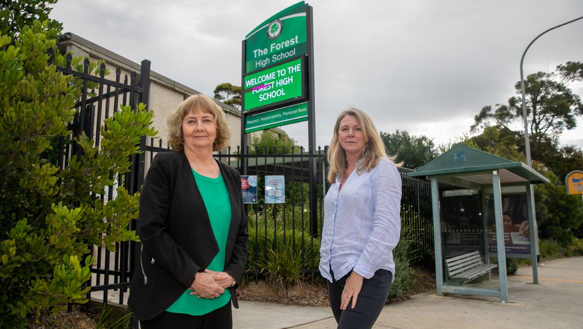 The Forest High School principal Rosemary McDowall and P&C president Sarah Butchart praised the consultation amid the school's planned relocation. Picture: Geoff Jones